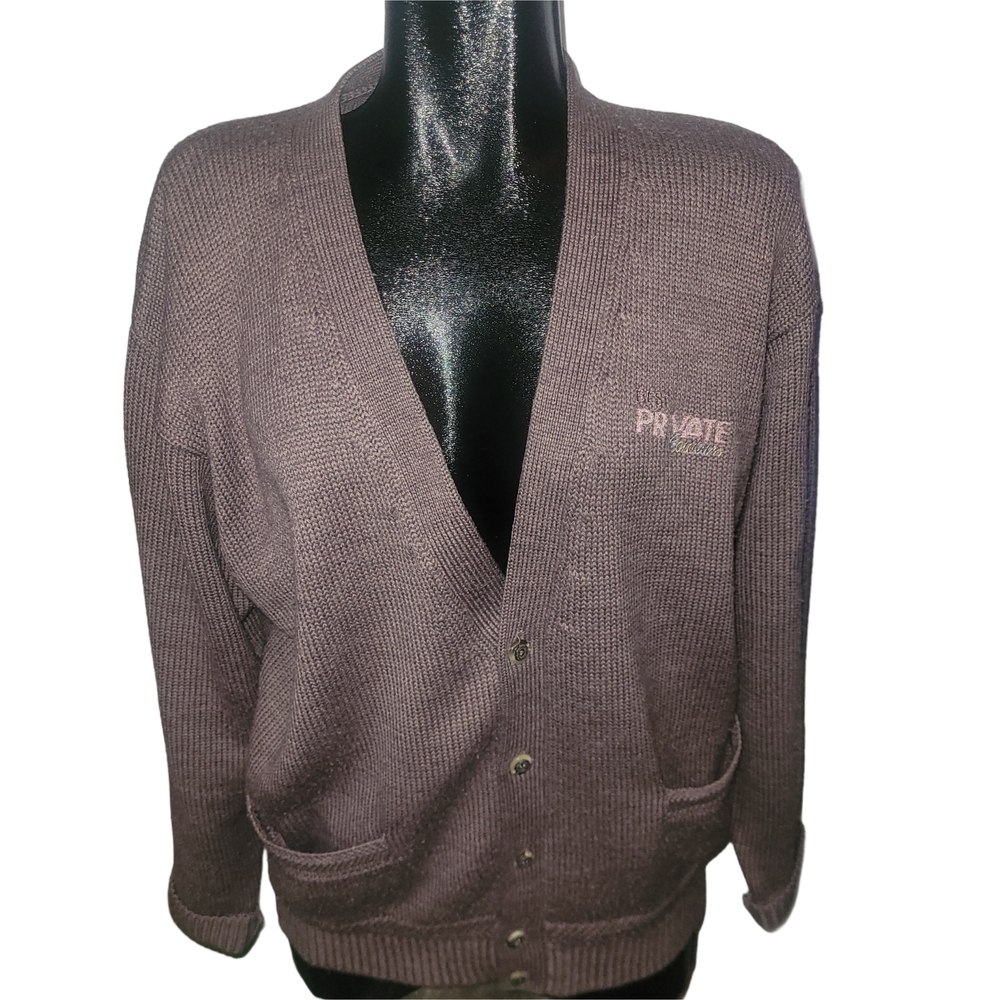 Private Member Men's Cozy Wool Blend Knit Sweater Cardigan Size M